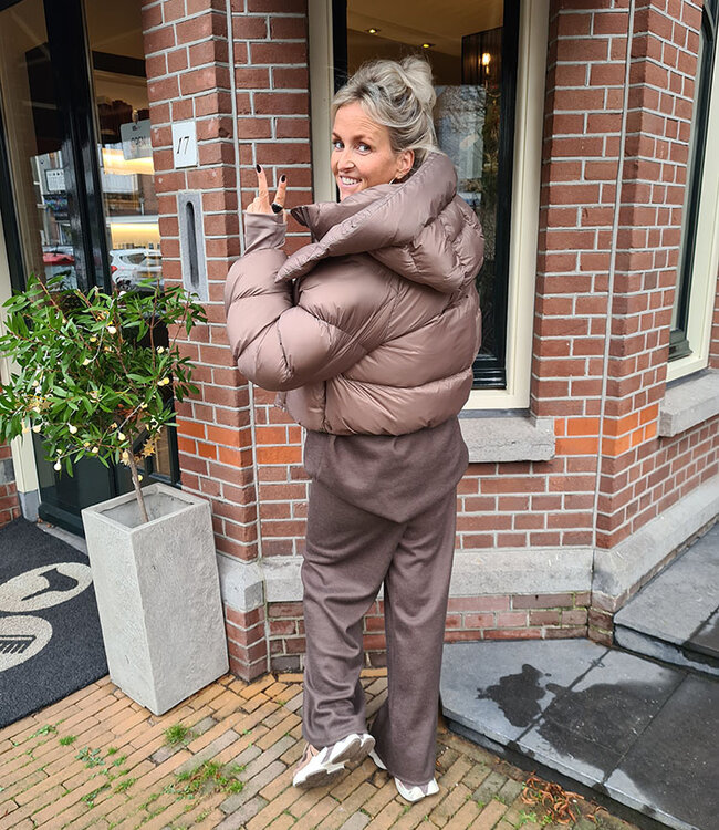 Gewatteerd Jack Short Taupe