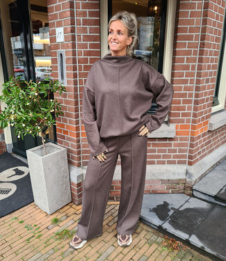 2-Delige Comfyset Opstaande Col Donkerbruin