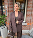 Oversized Blazer met Split Donkerbruin