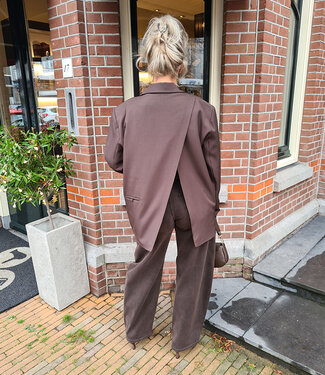 Oversized Blazer met Split Donkerbruin