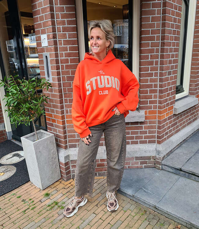 Hoodie met Fleece Studio Oranje