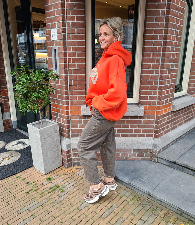 Hoodie met Fleece Studio Oranje