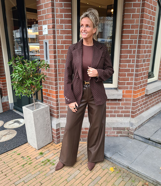 Ambika Blazer Tweed Strass Donkerbruin