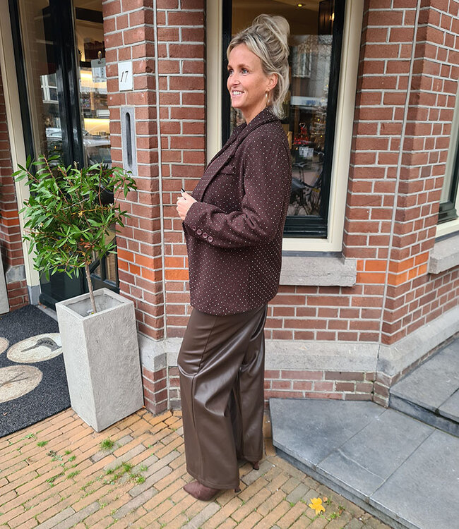 Ambika Blazer Tweed Strass Donkerbruin