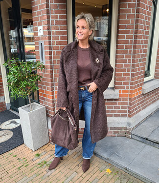 Hairy Lange Blazer/Mantel Donkerbruin