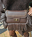 Lederen Mini Bag Franje Donkerbruin