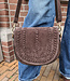 Suede Bag Gevlochten Donkerbruin