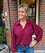 Oversized Blouse Vhals/Kraag Shimmer Bordeaux