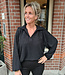 Oversized Blouse Vhals/Kraag Shimmer Zwart