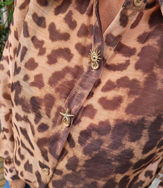 Blouse Leopard Gouden Details