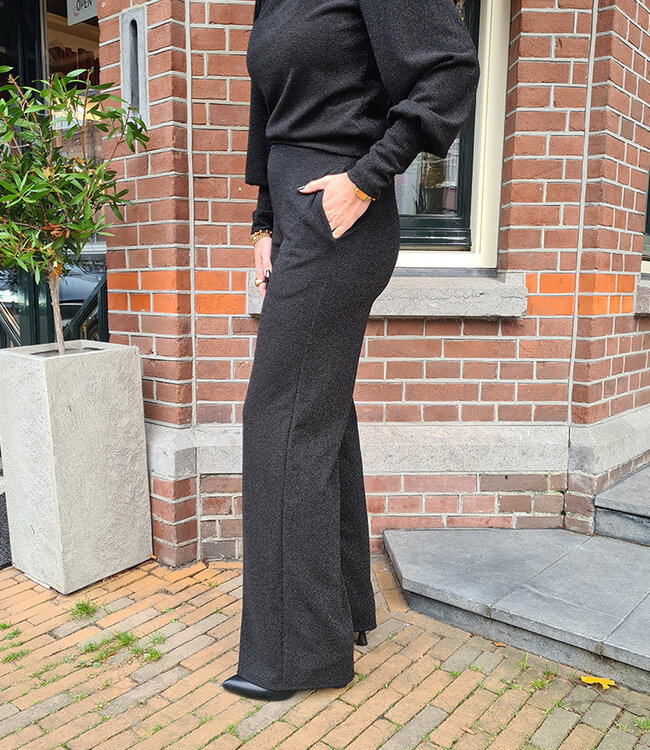 Shimmer Lurex Pantalon Zwart