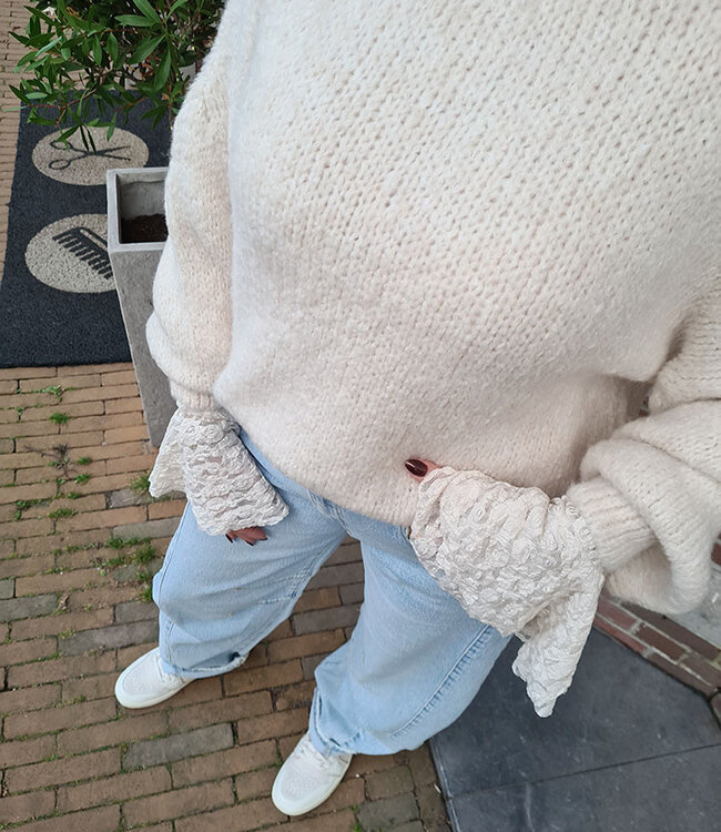 Knit Trui Ballonmouw Crème