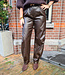 Lederlook Barrel Broek Donkerbruin