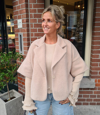 Kort Vestje Knit met Shimmer Crème