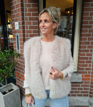 Faux Fur Gilet Crème
