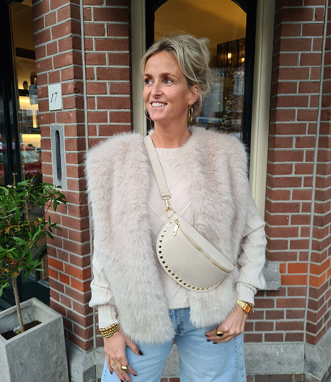 Crossbody met Studs Beige