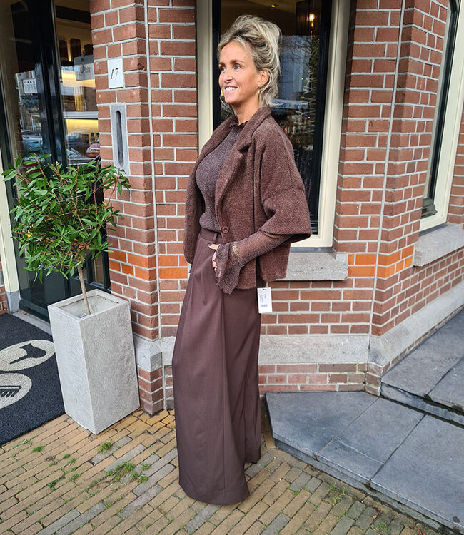 Kort Vestje Knit met Shimmer Bruin