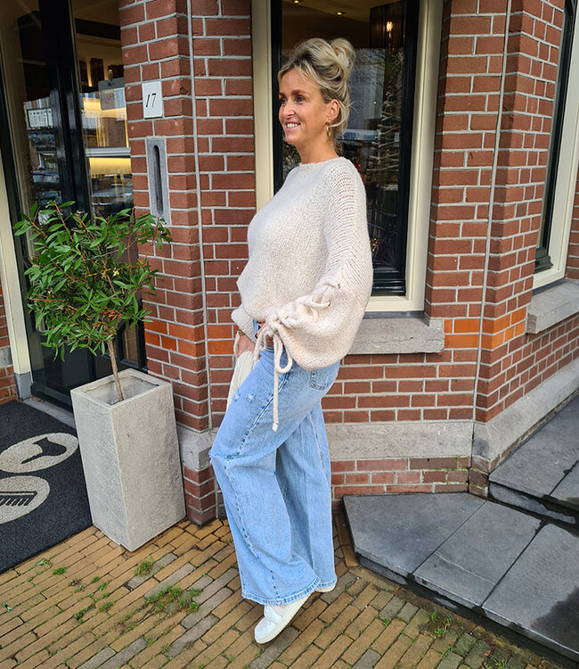 Ambika Knit Trui Gevlochten Arm Crème