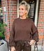 Ambika Knit Trui Gevlochten Arm Donkerbruin