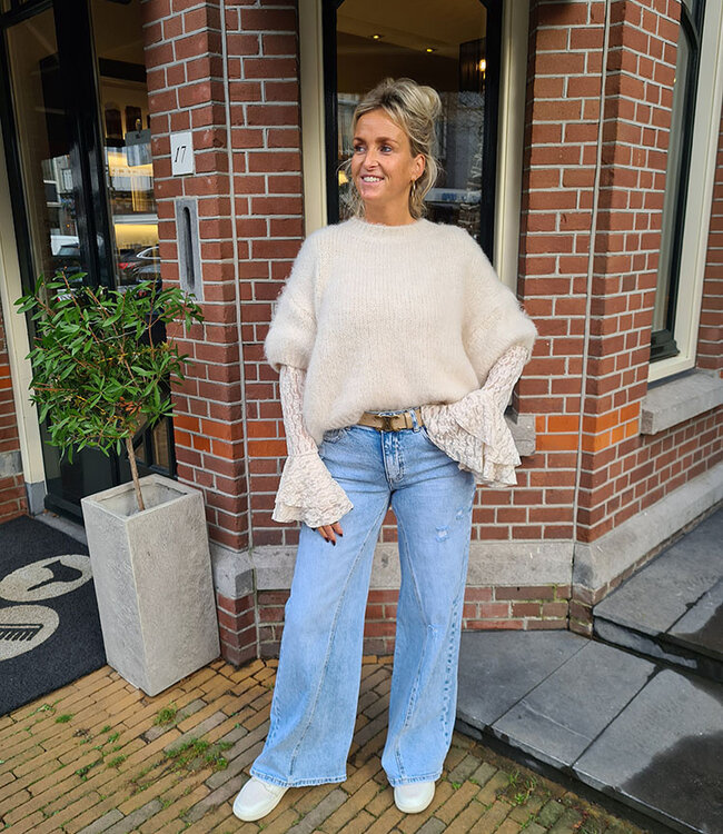 Ambika Fluffy Knit Trui KM Crème