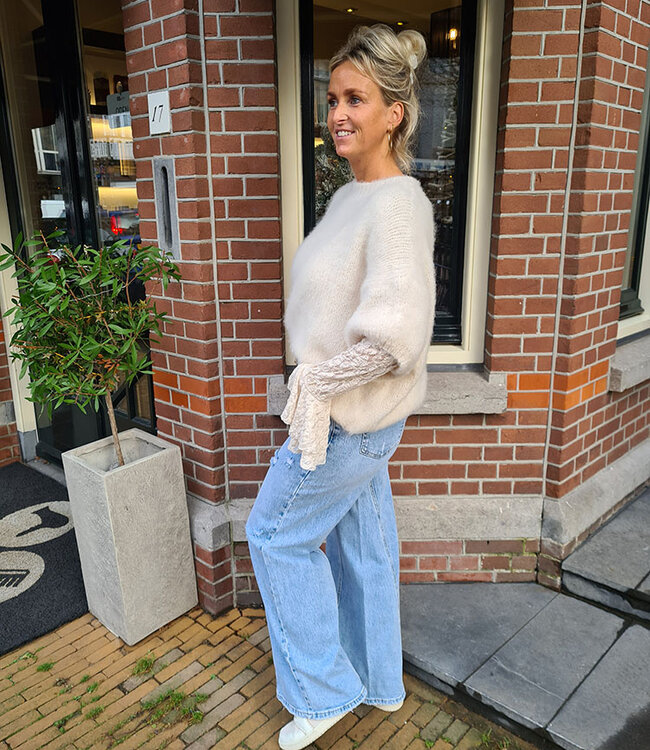 Ambika Fluffy Knit Trui KM Crème