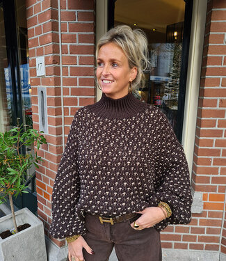 Trui Gemêleerd Donkerbruin/Beige