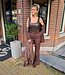 Lederlook Body met Studs Donkerbruin