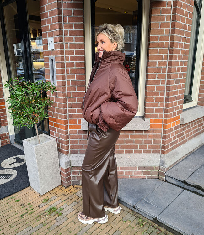 Gewatteerd Jack Pof Donkerbruin