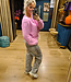 Azzurro Knit Vestje Hartjes Knopen Roze