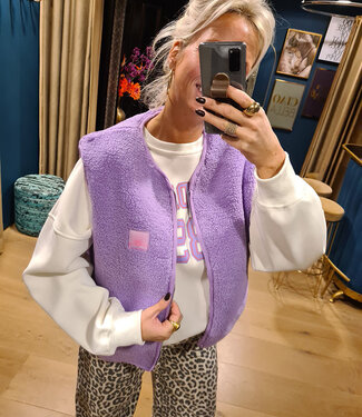 Reversible Teddy Gilet Azzurro  Lila