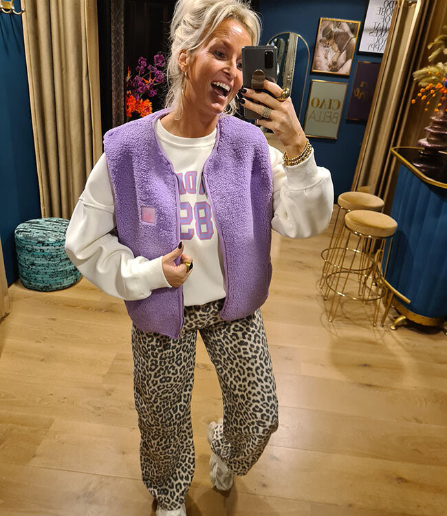 Reversible Teddy Gilet Azzurro  Lila