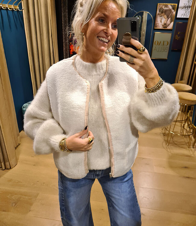 Reversible Teddy Gilet Azzurro Beige