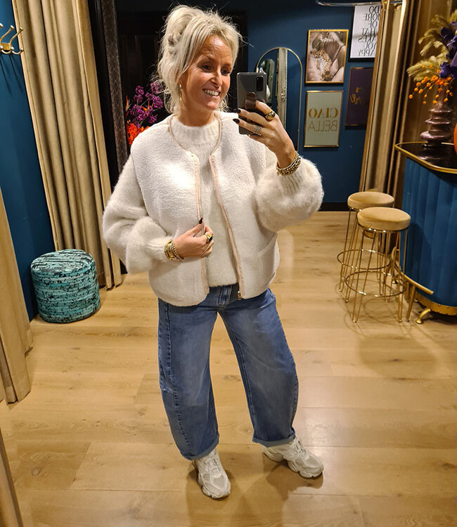 Reversible Teddy Gilet Azzurro Beige