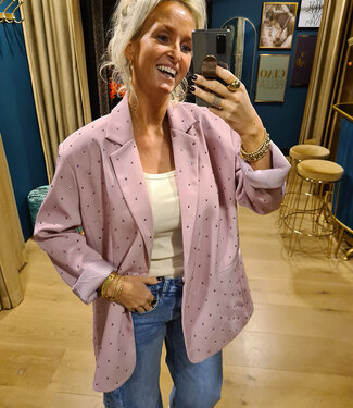Luxe Blazer met Strass Steentjes Lila