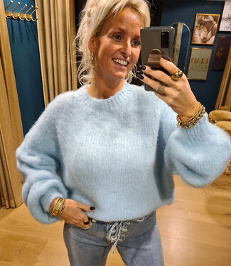 Ambika Fluffy Knit Trui Zachtblauw