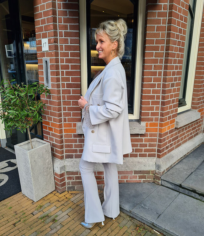 Luxe Oversized Blazer Licht Grijs