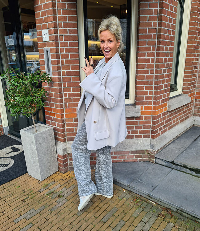 Luxe Oversized Blazer Licht Grijs