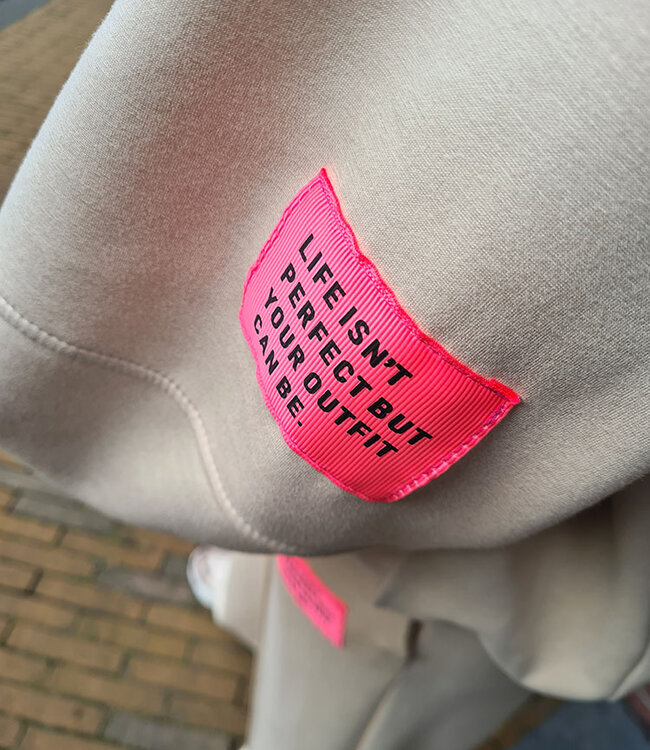 2-Delige Comfyset Crème met Roze Embleem