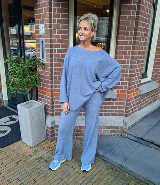 Oversized Knit Comfyset 2-delig JeansBlauw