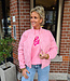 Azzurro Gewatteerd Jacket Flower Roze