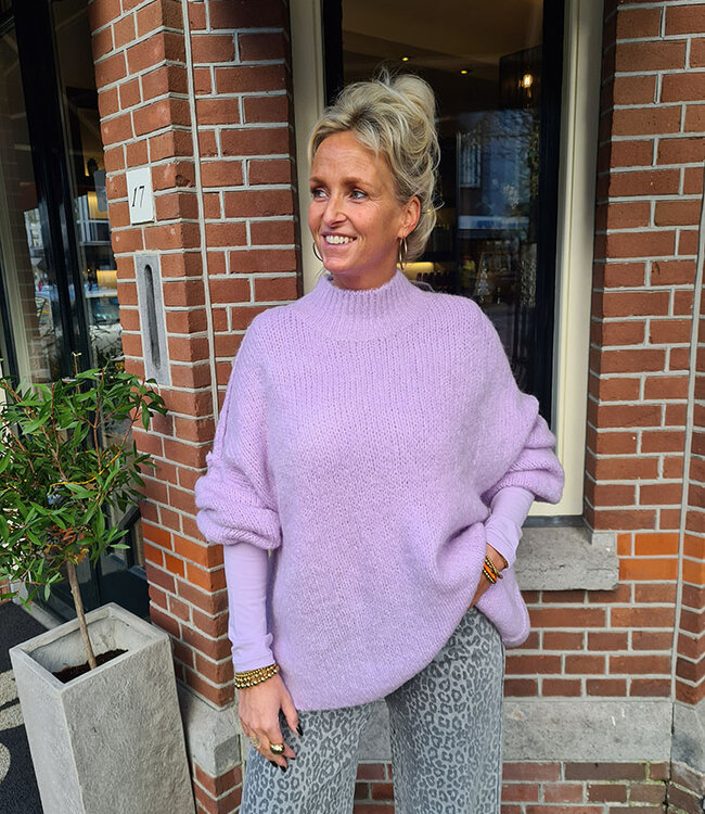 Azzurro Oversized Knit Trui Lila