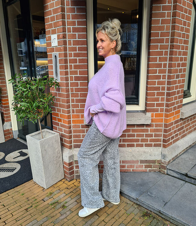 Azzurro Oversized Knit Trui Lila