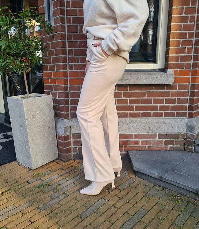 Suedelook Broek Beige