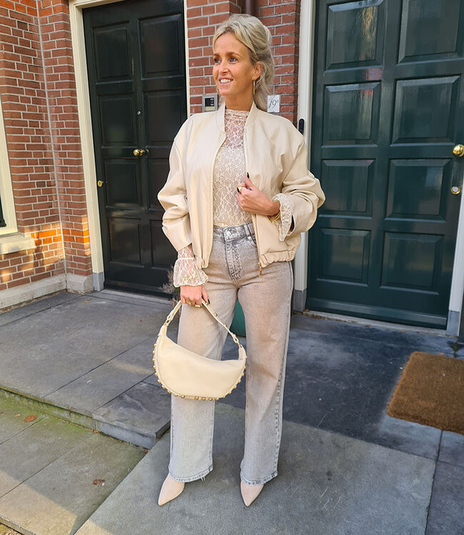 Lederlook Bomber Crème