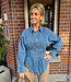 Denim Overhemd/ Blouse Getailleerd Blauw
