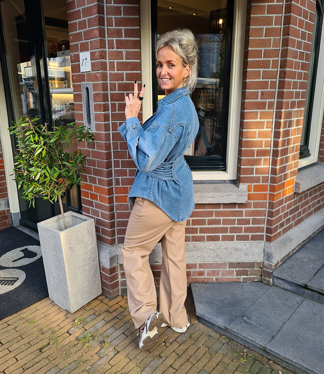 Denim Overhemd/ Blouse Getailleerd Blauw