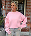 Oversized Sweater met Fleece Bisou ROZE/Beige
