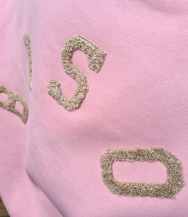 Oversized Sweater met Fleece Bisou ROZE/Beige