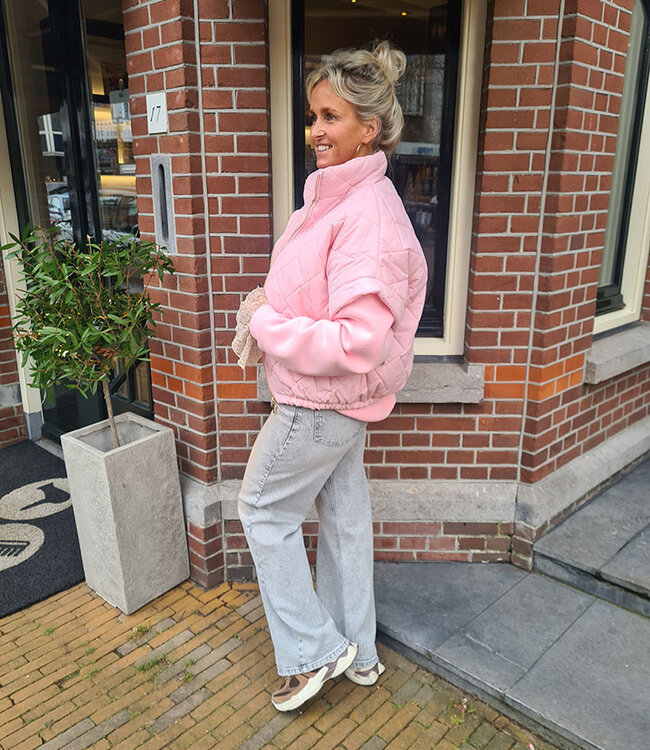 Gewatteerde Bodywarmer Rits Roze