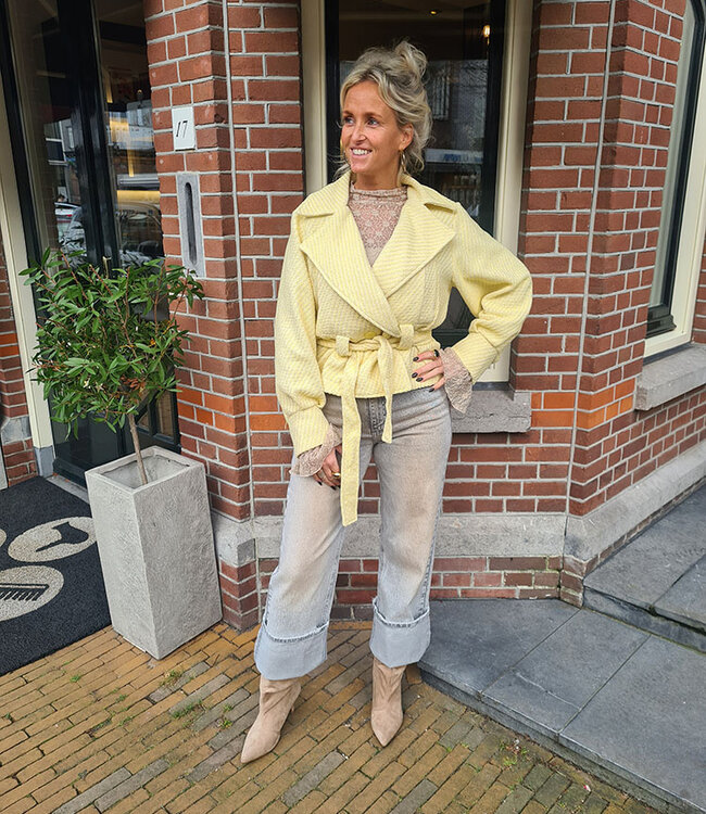 Tweed Jasje met Shimmertje Geel
